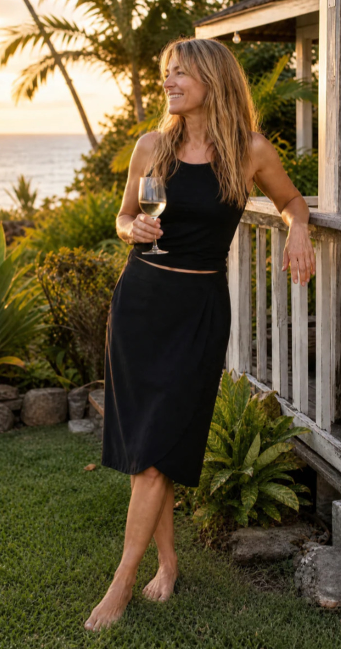 Rip Skirt Black Length 3 Wrap Skirt